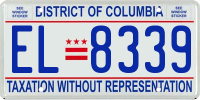 DC license plate EL8339