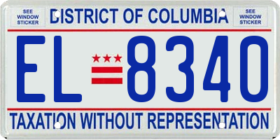 DC license plate EL8340