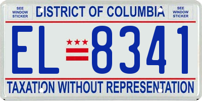 DC license plate EL8341