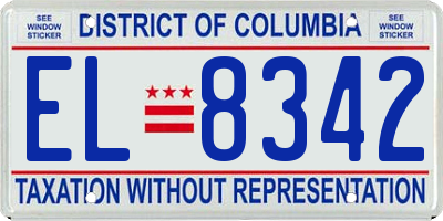 DC license plate EL8342
