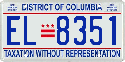 DC license plate EL8351