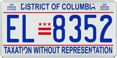 DC license plate EL8352