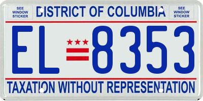DC license plate EL8353