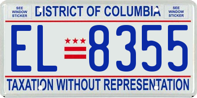 DC license plate EL8355