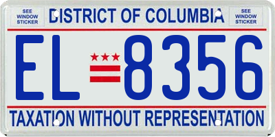 DC license plate EL8356