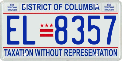 DC license plate EL8357