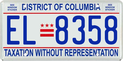DC license plate EL8358
