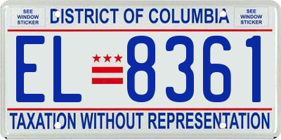 DC license plate EL8361