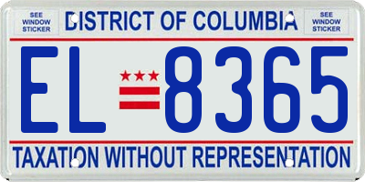 DC license plate EL8365