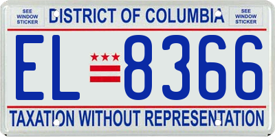 DC license plate EL8366