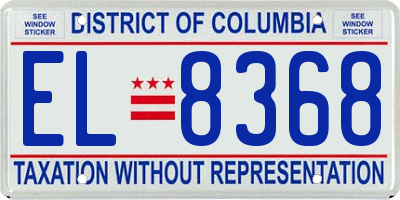 DC license plate EL8368