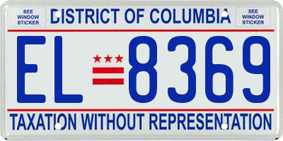 DC license plate EL8369