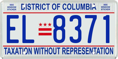 DC license plate EL8371
