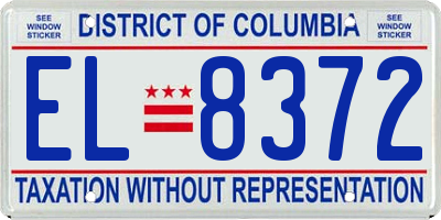 DC license plate EL8372