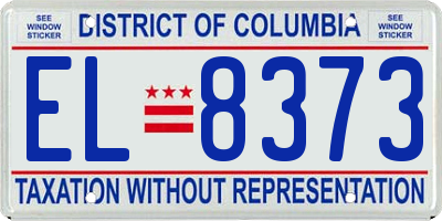DC license plate EL8373