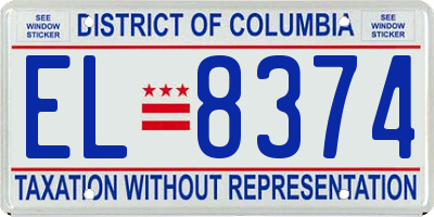 DC license plate EL8374