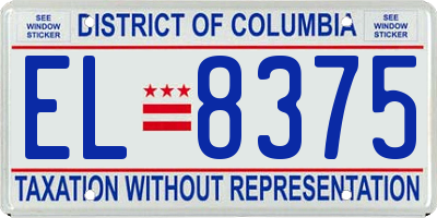DC license plate EL8375