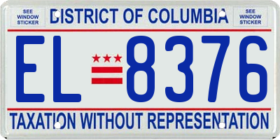 DC license plate EL8376
