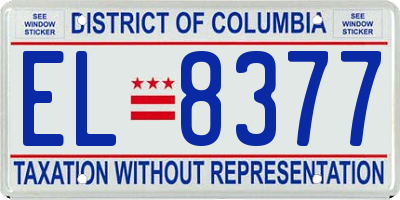 DC license plate EL8377