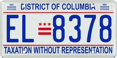 DC license plate EL8378