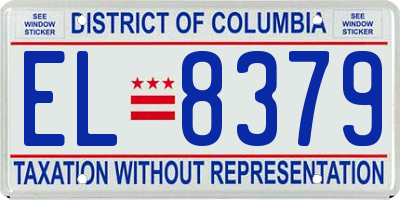 DC license plate EL8379