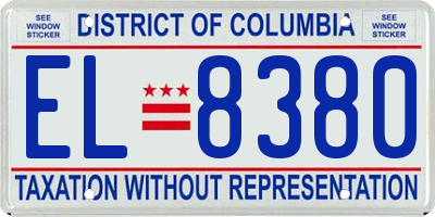 DC license plate EL8380