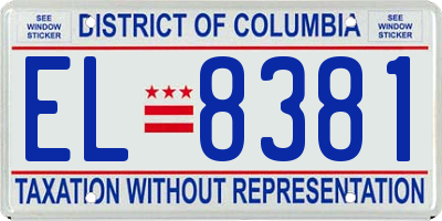 DC license plate EL8381
