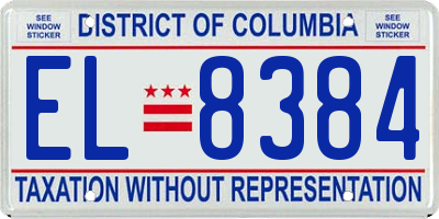 DC license plate EL8384