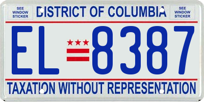 DC license plate EL8387