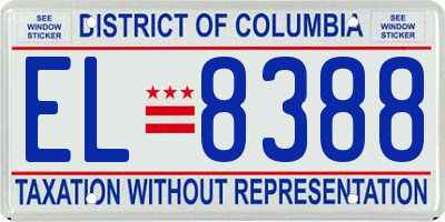 DC license plate EL8388