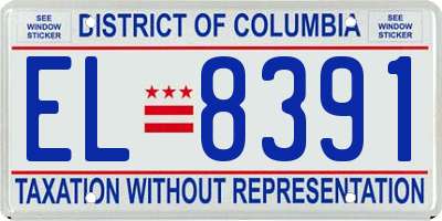 DC license plate EL8391