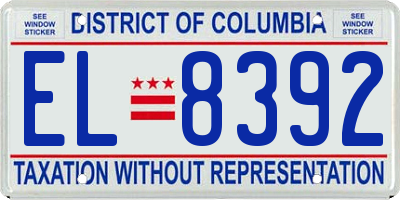 DC license plate EL8392