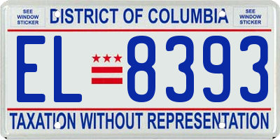 DC license plate EL8393