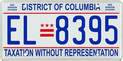 DC license plate EL8395