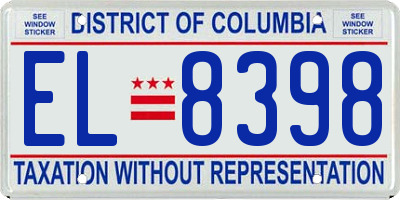 DC license plate EL8398