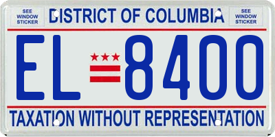 DC license plate EL8400