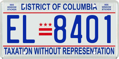 DC license plate EL8401