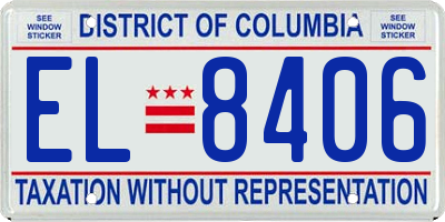 DC license plate EL8406