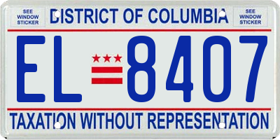 DC license plate EL8407