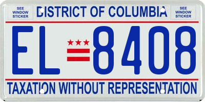 DC license plate EL8408
