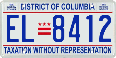 DC license plate EL8412