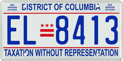 DC license plate EL8413