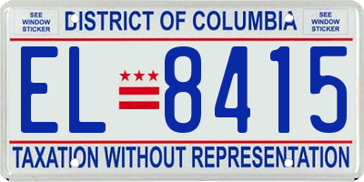 DC license plate EL8415