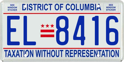 DC license plate EL8416