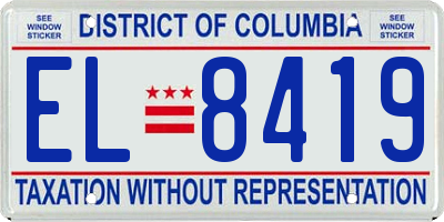DC license plate EL8419