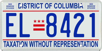DC license plate EL8421