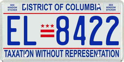 DC license plate EL8422