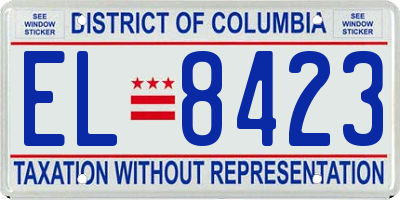 DC license plate EL8423