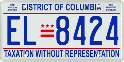 DC license plate EL8424