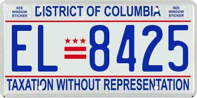 DC license plate EL8425
